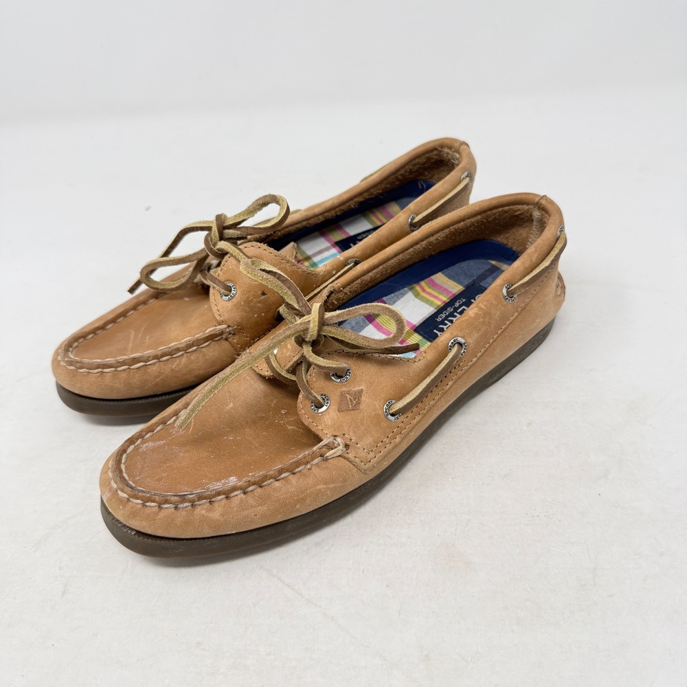 Sperry Top-Sider Authentic Original Boat Shoes Tan 7M Preppy Nautical Coastal